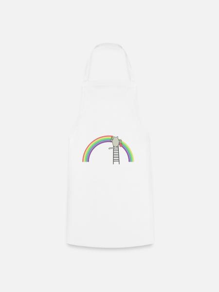 Regenbogen - Kochschürze - Weiß