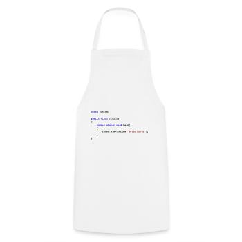 C # .NET Code Hello World Programmer Gift - Tablier de cuisine - blanc - Devant - AI Model Male 185 dark (185cm)