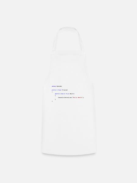 C# .NET Code Hello World Programmierer Geschenk - Kochschürze - Weiß
