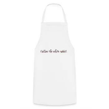 Follow the white rabbit programming gift - Cooking Apron - white - Front - AI Model Male 185 dark (185cm)