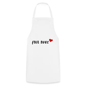 fait avec amour - Tablier de cuisine - blanc - Devant - AI Model Male 185 dark (185cm)