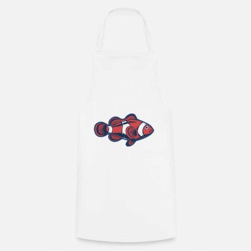 Poisson-clown - Tablier de cuisine - blanc