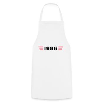 Année de naissance Anniversaire Né en - Fabriqué en 1986 - Tablier de cuisine - blanc - Devant - AI Model Male 185 dark (185cm)
