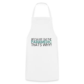 Parce que je suis l’ambulancier, c’est pourquoi 2 - Tablier de cuisine - blanc - Devant - AI Model Male 185 dark (185cm)