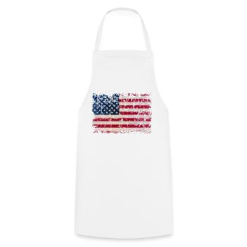 USA Flagge Fahne Stars and stripes - Kochschürze - Weiß - Vorne - AI Model Male 185 dark (185cm)