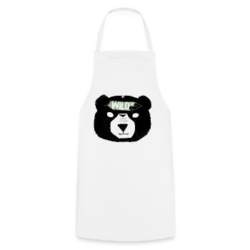 Ours sauvage - Tablier de cuisine - blanc - Devant - AI Model Male 185 dark (185cm)