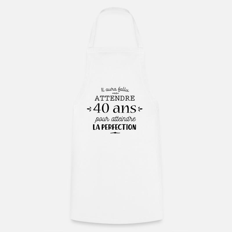 Anniversaire 40 ans - Tablier de cuisine - blanc