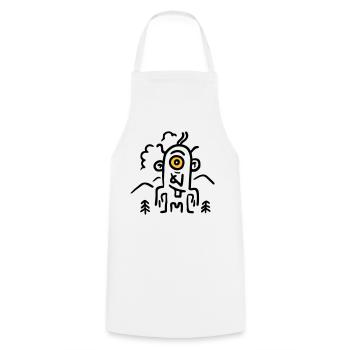 Zyklob minimal - Cooking Apron - white - Front - AI Model Male 185 dark (185cm)
