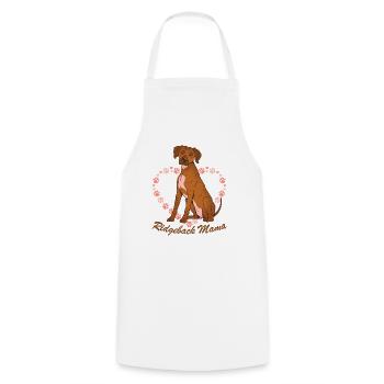 Rhodesian Ridgeback Mama - Kochschürze - Weiß - Vorne - AI Model Male 185 dark (185cm)