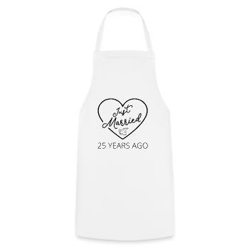 Just Married 25 Years Ago III - Cooking Apron - white - Front - AI Model Male 185 dark (185cm)