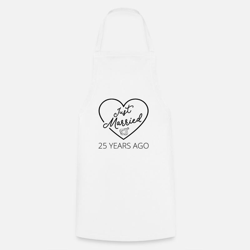 Just Married 25 Years Ago III - Cooking Apron - white