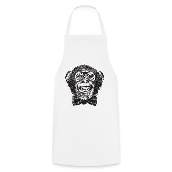 Monkey Nerd - Cooking Apron - white - Front - AI Model Male 185 dark (185cm)