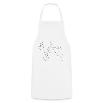 Coffee Line - Cooking Apron - white - Front - AI Model Male 185 dark (185cm)