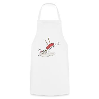 The Last Sushi - Tablier de cuisine - blanc - Devant - AI Model Male 185 dark (185cm)