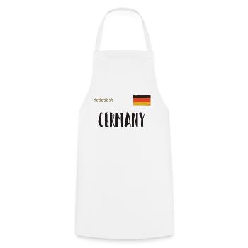 Allemagne Maillot de football Drapeau allemand - Tablier de cuisine - blanc - Devant - AI Model Male 185 dark (185cm)