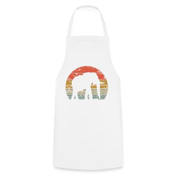 Éléphant Rétro Silhouette Faune Amoureux des éléphants - Tablier de cuisine - blanc - Devant - AI Model Male 185 dark (185cm)