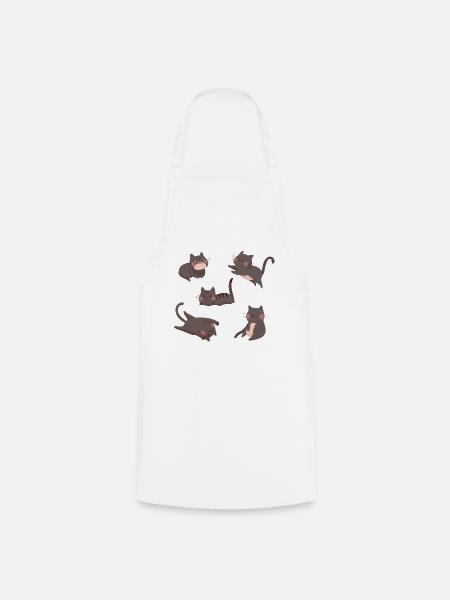 Schwarze Katzen-Crew - Kochschürze - Weiß