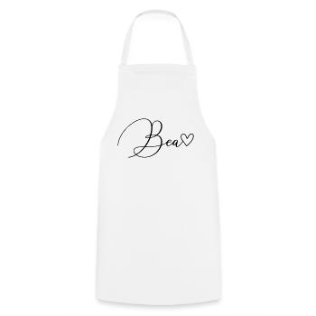 Bea Nom Prénom Fille - Tablier de cuisine - blanc - Devant - AI Model Male 185 dark (185cm)