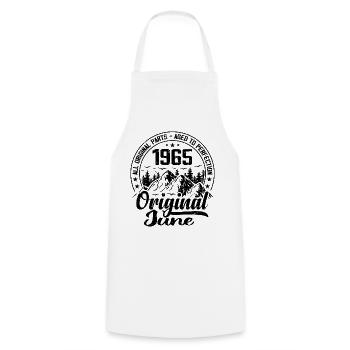 1965 June Original: 59 Years Anniversary Gift - Cooking Apron - white - Front - AI Model Male 185 dark (185cm)