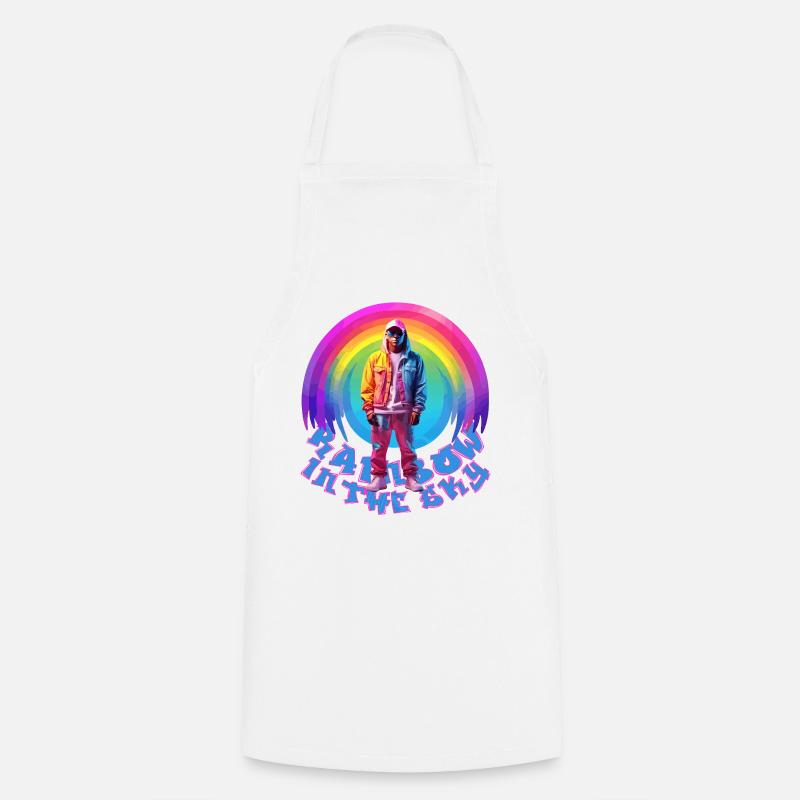 Arc-en-ciel - Tablier de cuisine - blanc