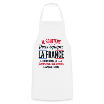 Je Soutiens Deux équipes la France - Tablier de cuisine - blanc - Devant - AI Model Male 185 dark (185cm)