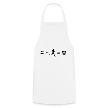 La course rend heureux, formule de la chance du coureur - Tablier de cuisine - blanc - Devant - AI Model Male 185 dark (185cm)