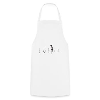 Trompette battement de coeur noir - Tablier de cuisine - blanc - Devant - AI Model Male 185 dark (185cm)