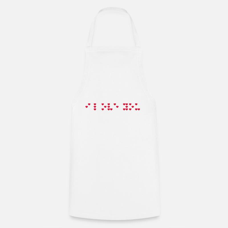 Ich liebe dich in Braille-Code, Braille-Schrift. - Kochschürze - Weiß