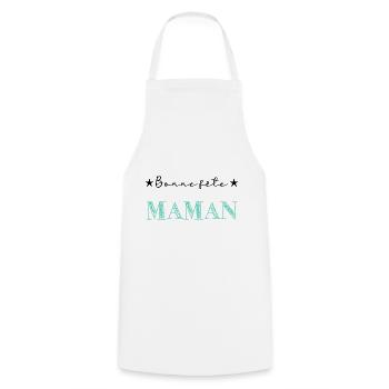 FÊTE DES MÈRES. BONNE FÊTE MAMAN. MAMAN. FÊTE - Tablier de cuisine - blanc - Devant - AI Model Male 185 dark (185cm)