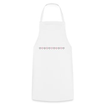 Icône de ligne de cœur - Tablier de cuisine - blanc - Devant - AI Model Male 185 dark (185cm)