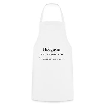 Bedgasm Definition Dictionary - Kochschürze - Weiß - Vorne - AI Model Male 185 dark (185cm)