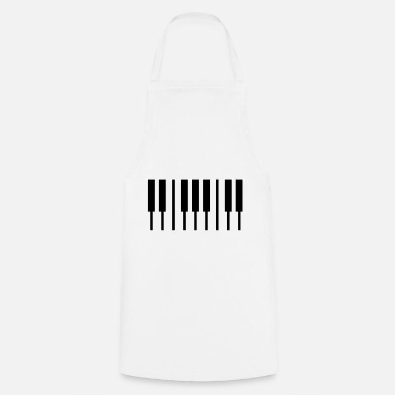 piano keyboard - Cooking Apron - white
