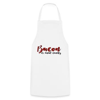 Bacon Is Meat Candy 4 - Cooking Apron - white - Front - AI Model Male 185 dark (185cm)