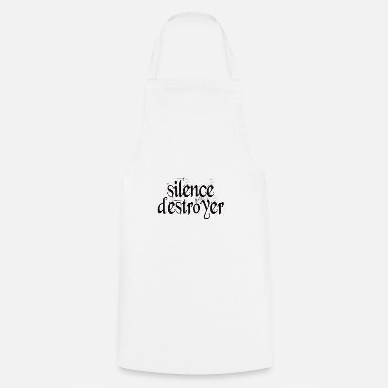 Silence Destructeur de silence - Tablier de cuisine - blanc