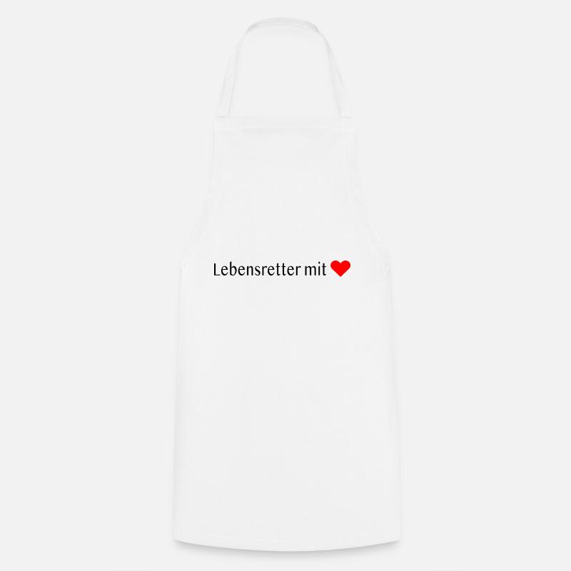 Lebensretter mit ❤️ - Kochschürze - Weiß