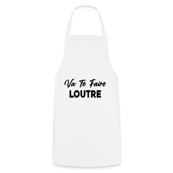 Drôle adorable humour Va te faire loutre - Tablier de cuisine - blanc - Devant - AI Model Male 185 dark (185cm)