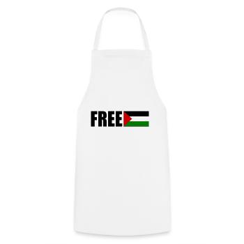 Free palestine - Tablier de cuisine - blanc - Devant - AI Model Male 185 dark (185cm)