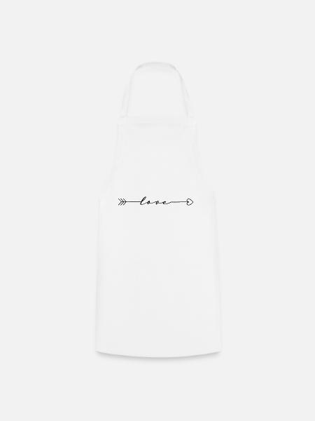 Flèche de coeur Ligne de flèche de coeur - Tablier de cuisine - blanc