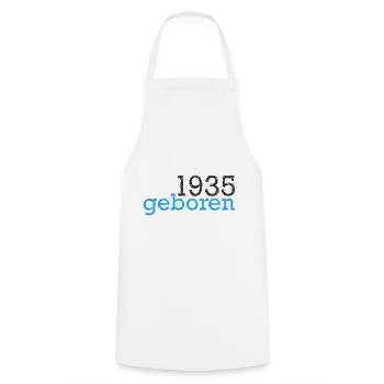 Jahrgang 1935 geboren - Kochschürze - Weiß - Vorne - AI Model Male 185 dark (185cm)