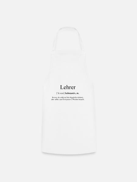 Lehrer Definition Dictionary - Kochschürze - Weiß