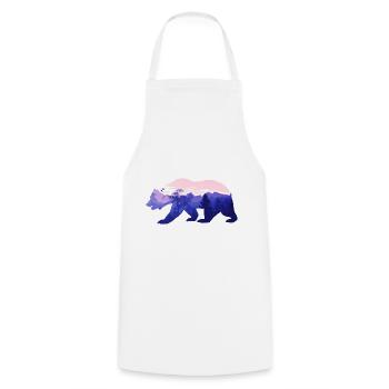 Bear grizzly forest nature - Cooking Apron - white - Front - AI Model Male 185 dark (185cm)