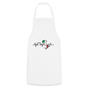 Italia Italian Italian Heartbeat Italy - Cooking Apron - white - Front - AI Model Male 185 dark (185cm)