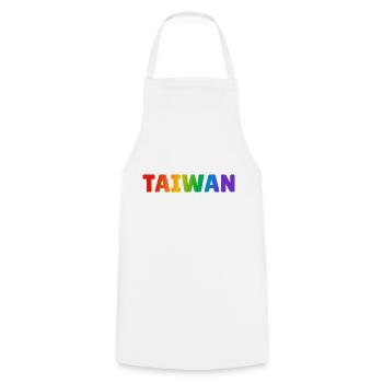 TAIWAN Regenbogen LGBTQ Gay Pride - Kochschürze - Weiß - Vorne - AI Model Male 185 dark (185cm)