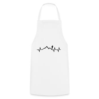 Mountain run heartbeat, running ECG - Cooking Apron - white - Front - AI Model Male 185 dark (185cm)