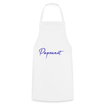 PAPOUNET. PAPA. FÊTE DES PÈRES. BONNE FÊTE PAPA - Tablier de cuisine - blanc - Devant - AI Model Male 185 dark (185cm)