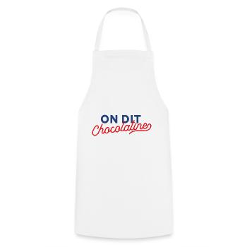 On dit chocolatine - Tablier de cuisine - blanc - Devant - AI Model Male 185 dark (185cm)
