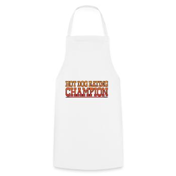 Champion mangeur de hot-dogs 7 - Tablier de cuisine - blanc - Devant - AI Model Male 185 dark (185cm)