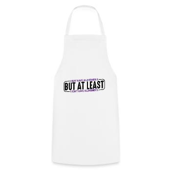 But At least I don't have Alzheimer's 3 - Cooking Apron - white - Front - AI Model Male 185 dark (185cm)