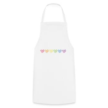 Pride Hearts Doodle Hearts Rainbow Colors - Cooking Apron - white - Front - AI Model Male 185 dark (185cm)