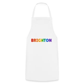 Brighton rainbow LGBTQ gay pride - Cooking Apron - white - Front - AI Model Male 185 dark (185cm)